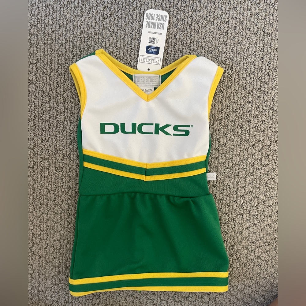 🆕 NWT UO Ducks Kids Cheerleader outfit - Green and Yellow size 12 months